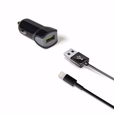 Immagine di KIT CARICABATTERIE DA AUTO CON CAVO USB LIGHTNING